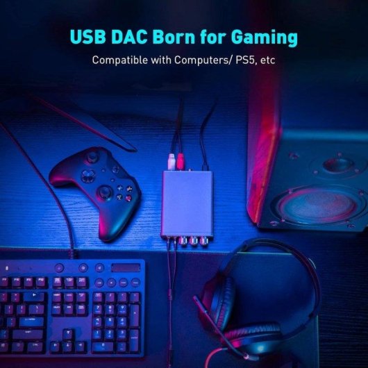 DAC Fosi Audio K5 Pro USB-C/Koaxial/Optisch 3,5 mm RCA Für Spiele