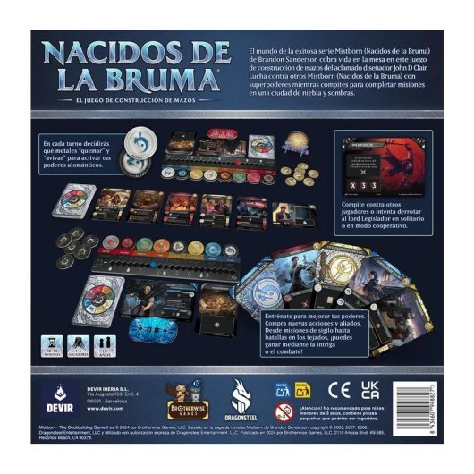 Gioco di carte Devir Nacidos de la Bruma - Costruzione di mazzi, 1-4 giocatori, 60 min