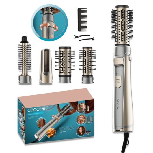 Cepillo Moldeador CeramicCare 5in1 AirBrush Gyro Elite 1100W Cerámica Iónica 3 Temperaturas 5 Accesorios