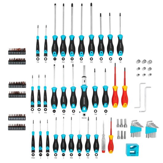Set de destornilladores Cecotec Hardgyro 1260 Magnetic 126 piezas