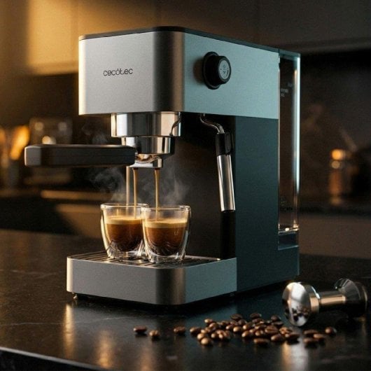 Cafetera Espresso Cecotec Cafelizzia 690 Grey 1,5 L 20 Bares 2 Tazas con vaporizador