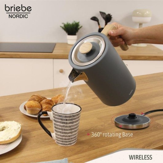 Wasserkocher Briebe KT1165GRY 1,7L Kabellos Nordic