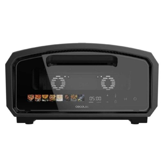 Minibackofen Cecotec Pizza&co 500 Gyro Drehstein 500°C Touch 8 Programme Schwarz
