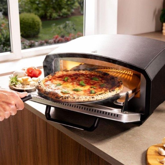 Minibackofen Cecotec Pizza&co 500 Gyro Drehstein 500°C Touch 8 Programme Schwarz