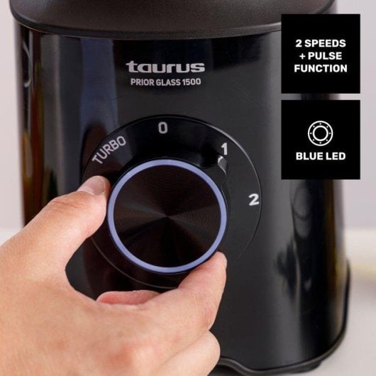 Batidora de Vaso Taurus Prior Glass 1500W 2 Velocidades + Turbo