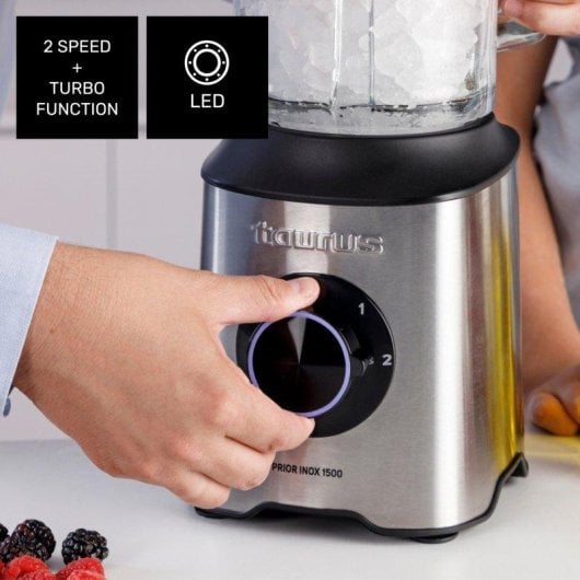 Batidora de vaso Taurus Prior Inox 1500W 2 velocidades jarra 2L