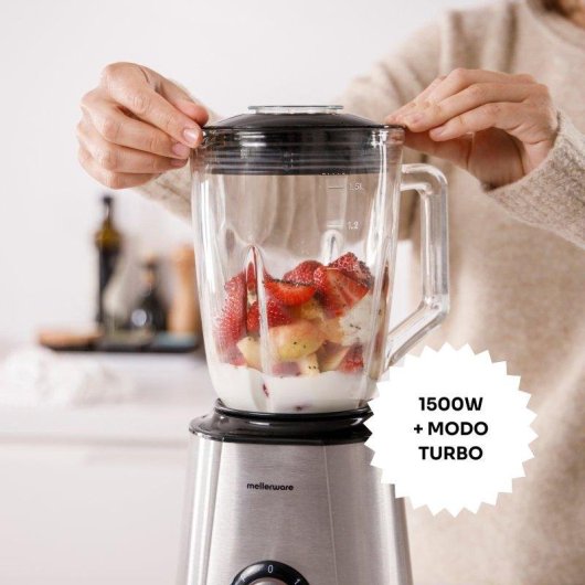 Batidora de Vaso Mellerware Mixy! 1500W Jarra 1.5L 2 Velocidades Turbo