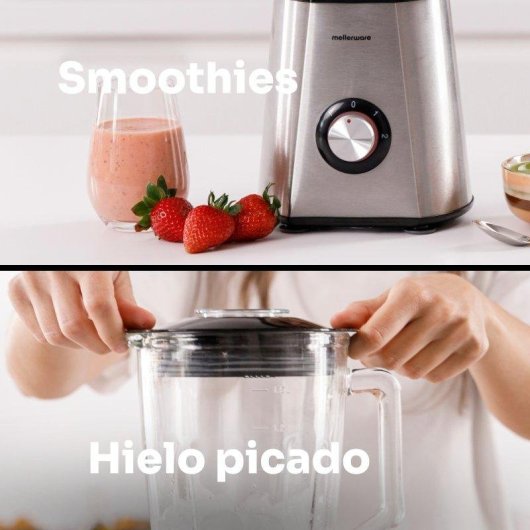 Batidora de Vaso Mellerware Mixy! 1500W Jarra 1.5L 2 Velocidades Turbo