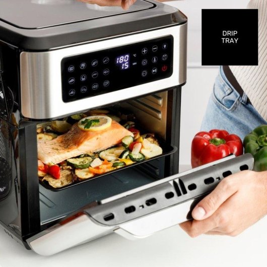 Freidora de Aire Taurus Air Fry Digital Grill 12L 1800W con 12 Programas y Eje Asador