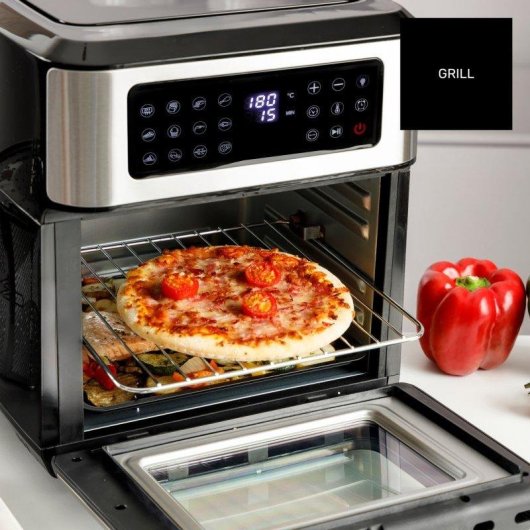 Freidora de Aire Taurus Air Fry Digital Grill 12L 1800W con 12 Programas y Eje Asador