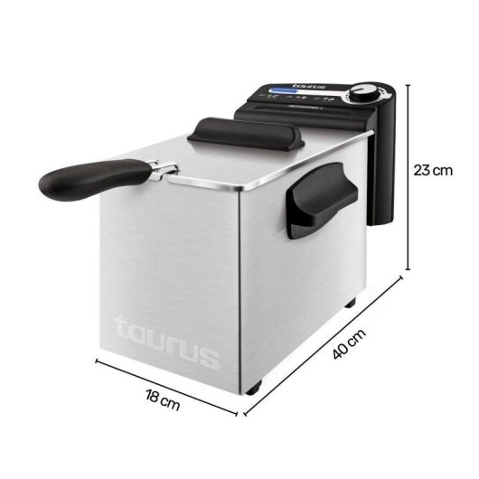 Freidora Taurus Professional 4 4L 2200W con Resistencia Sumergida y Cuerpo Acero Inoxidable