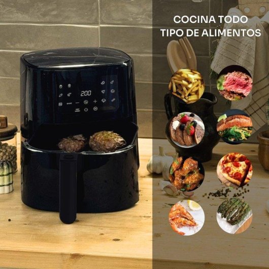 Freidora de Aire Mellerware Crunchy Plus 5,5L 1500W con 11 Menús y Temporizador