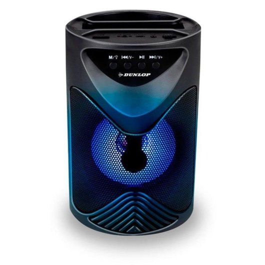 Lautsprecher Dunlop Tragbar Bluetooth 10W mit Mehrfarbigen LED-Lichtern