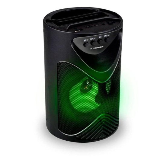 Lautsprecher Dunlop Tragbar Bluetooth 10W mit Mehrfarbigen LED-Lichtern