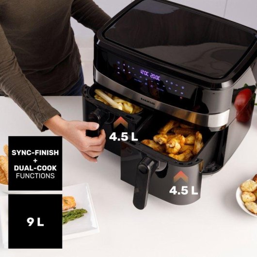 Freidora de Aire Taurus Air Fryer Digital Duo 9L 2600W 2 Cestas 12 Programas