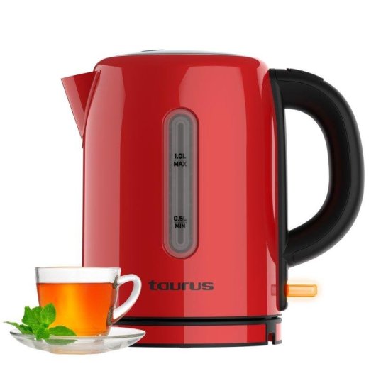 Hervidor Eléctrico Taurus Vintage Compact Red 2400W 1L Base 360°