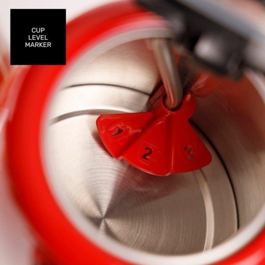 Hervidor Eléctrico Taurus Vintage Compact Red 2400W 1L Base 360°