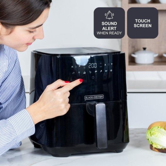 Freidora de Aire Black+Decker BXAF5000E 5L 1450W 8 Programas Compacta