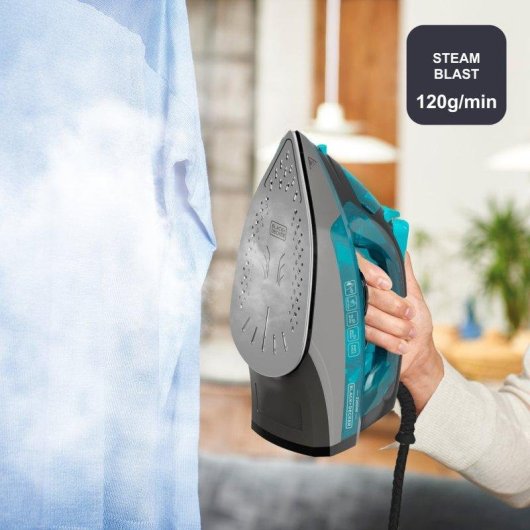 Plancha de Vapor Black & Decker 2200W con Suela de Acero Inoxidable