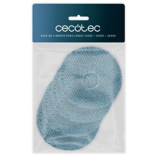 Bayeta para mopa Cecotec Conga 15090/16090/20090 Azul Pack 4 unidades