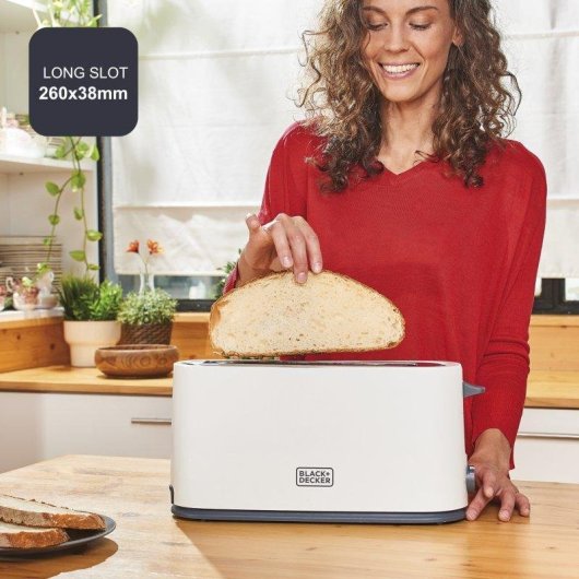 Tostador Black & Decker Bxto1001e 1000W Ranura Extra Grande 7 Niveles