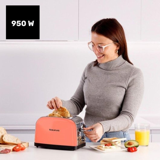 Tostadora Taurus Vintage II Coral 950W 2 ranuras 7 niveles