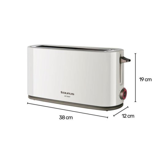 Tostadora de Pan Taurus Mytoast 1000W Ranura Larga y Ancha 7 Niveles