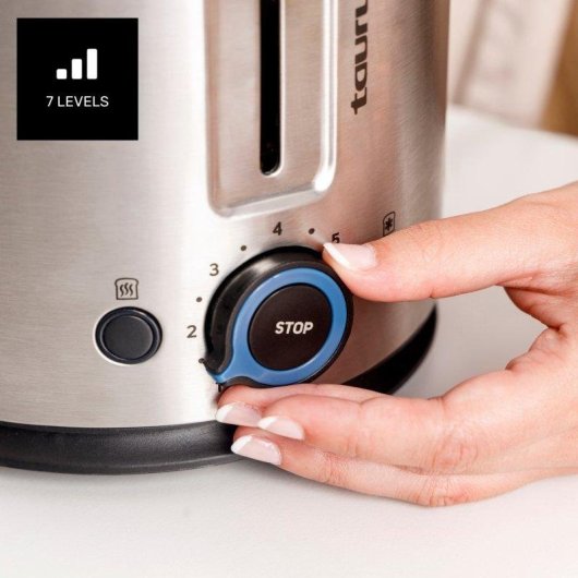 Tostadora Taurus Mytoast Duplo Legend 1500W 2 Ranuras Extra Grandes 7 Niveles