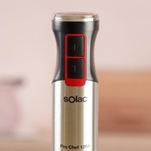Batidora de Mano Solac Pro Chef 1201, 1200W, 21 Velocidades + Turbo, 4 Cuchillas Inoxidable