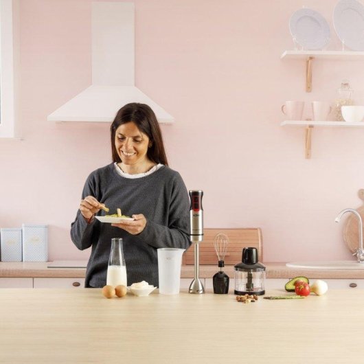 Batidora de Mano Solac Pro Chef 1201, 1200W, 21 Velocidades + Turbo, 4 Cuchillas Inoxidable