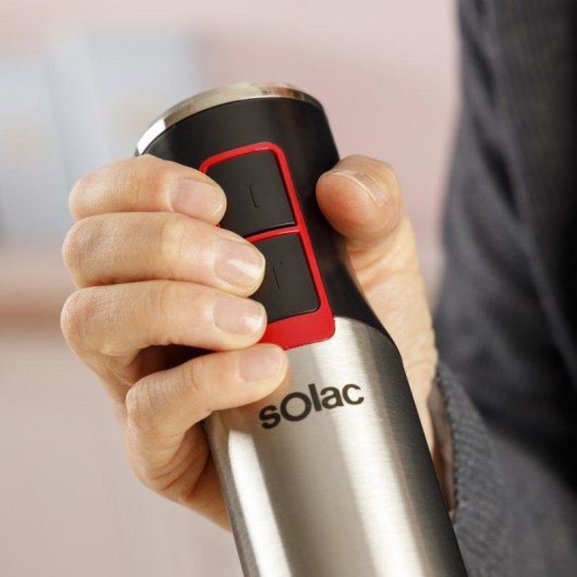 Batidora de Mano Solac Pro Chef 1201, 1200W, 21 Velocidades + Turbo, 4 Cuchillas Inoxidable