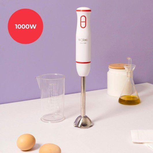 Batidora de Mano Solac Mixo 1000 1000W con Turbo y Cuchillas Inox