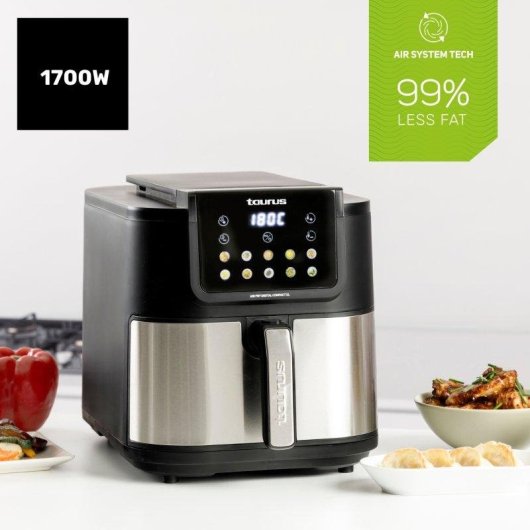Freidora de Aire Taurus Air Fry Digital Compact XL 8L 1700W 8 Programas Pantalla Táctil