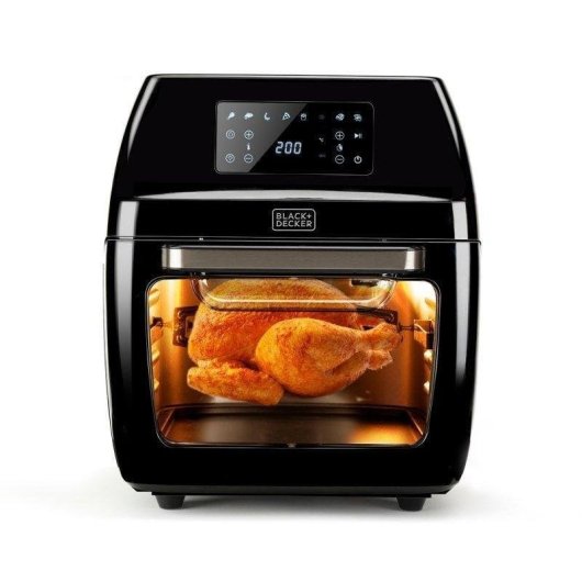 Freidora de aire Black & Decker BXAFO1200E 12 L 1700 W con ventana y asador