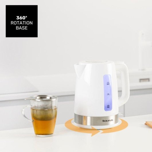 Hervidor Eléctrico Taurus Aroa 2200W 1,7L Acero Inoxidable Base 360°