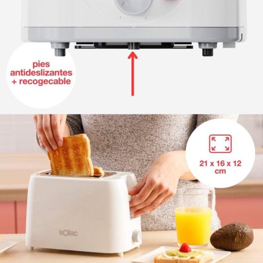 Tostador Solac Mini Buon Giorno 750W 2 Ranuras