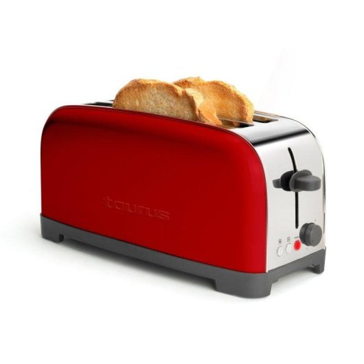 Tostador de pan Taurus Vintage Red 1400W 2 ranuras extra largas