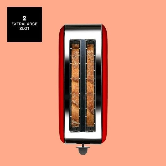 Tostadora vintage Taurus Vintage Red 2 ranuras largas 1400 W 6 niveles roja