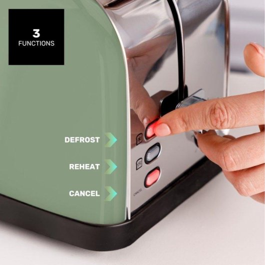 Tostadora Taurus Vintage Ii Olive 950W 2 Ranuras Cortas