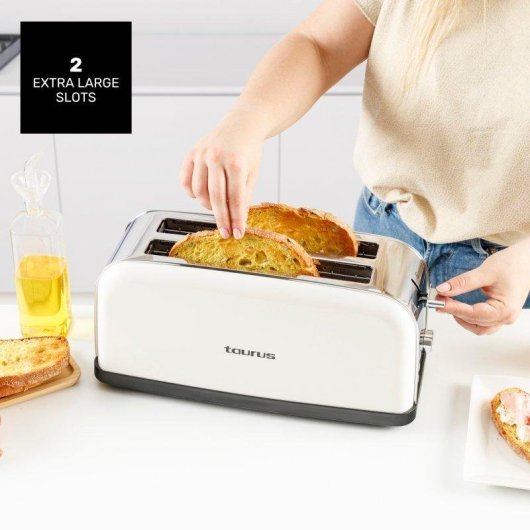 Tostadora Taurus Vintage Cream 1500W 2 Ranuras Extra Largas 7 Niveles