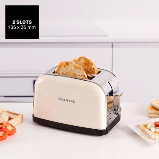 Tostadora Taurus Vintage II Cream 950W 2 ranuras 7 niveles