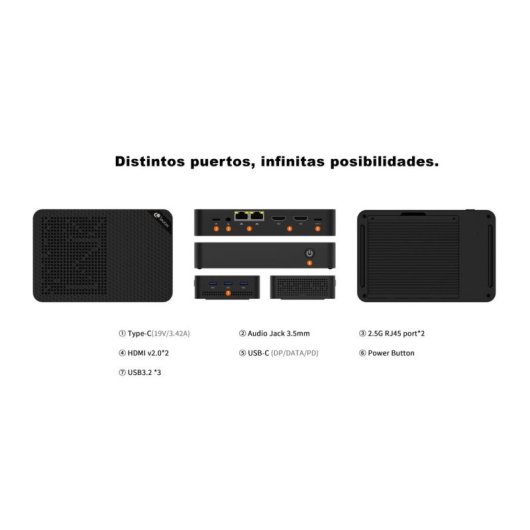 Barebone Leotec LEMPC23 Intel N150 12GB RAM 512GB NVMe SSD Wi-Fi 6 Dual LAN 2.5GbE