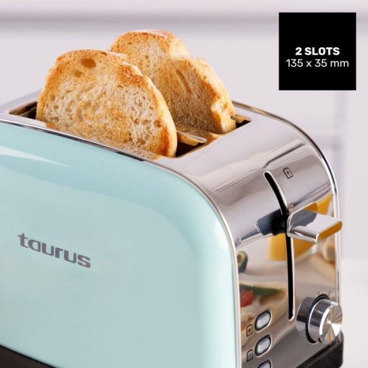 Tostadora Taurus Vintage II Mint 950W 2 ranuras 7 niveles
