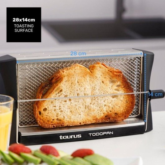Tostadora Taurus Todopan 700W Doble Área de Tostado Negro
