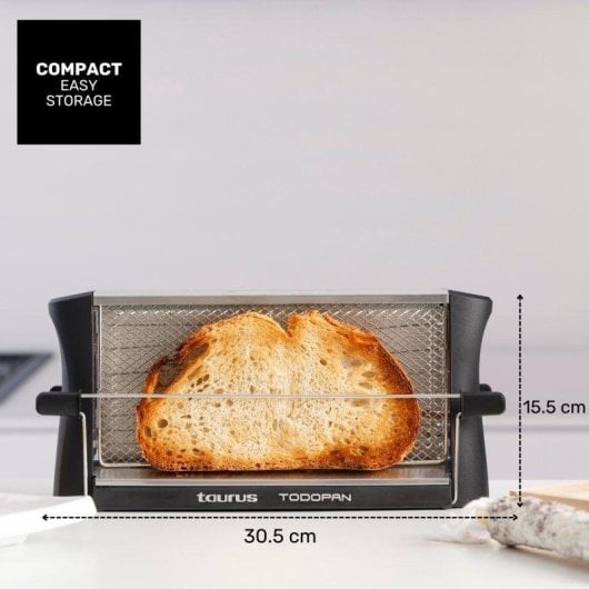 Tostadora Taurus Todopan 700W Doble Área de Tostado Negro