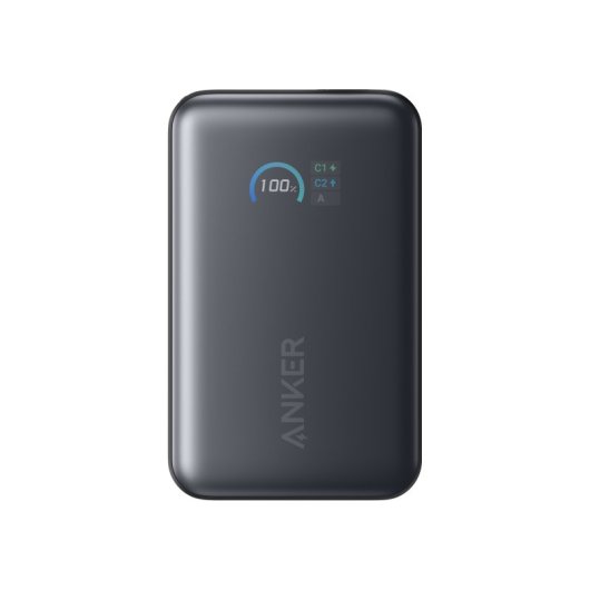 Power Bank Anker Nano 10.000 mAh, 45W, 1 USB-C, Cable retráctil USB-C, 1 USB-A Negro