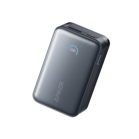 Power Bank Anker Nano 10.000 mAh, 45W, 1 USB-C, Cable retráctil USB-C, 1 USB-A Negro