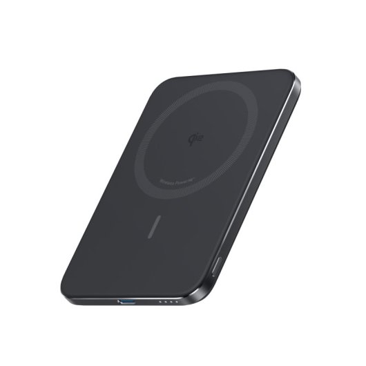 Power bank Anker Nano 5.000 mAh ultrafino, 15W Qi2 carga inalámbrica, Compatible con MagSafe, Negro