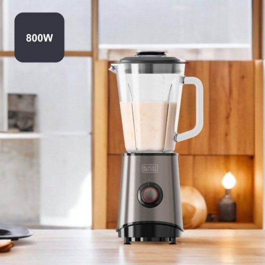Batidora de Vaso Black & Decker 800W Jarra 1.5L 4 Cuchillas