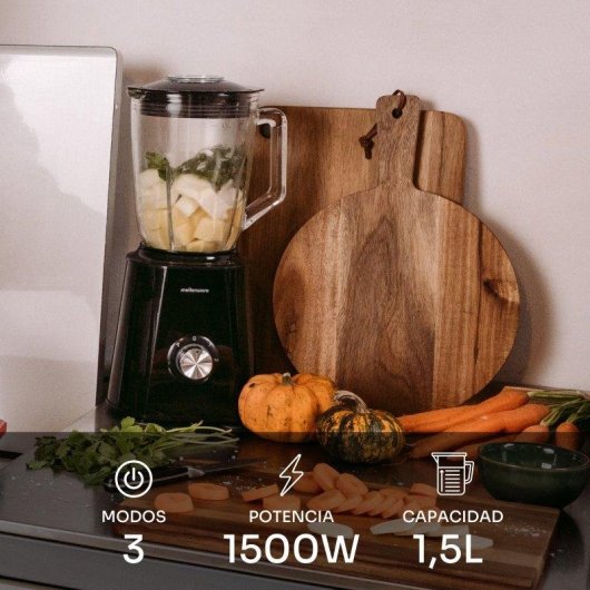 Batidora de vaso Mellerware Mixy! 1500W Turbo 1.5L jarra 2 velocidades Cuchillas de 6 hojas
